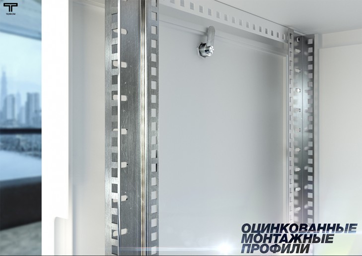 ТЕЛКОМ TL-12.6.3-П.7035Ш Шкаф настенный 12U 600x350x623мм (ШхГхВ) телекоммуникационный 19", дверь перфорированная, цвет серый (RAL7035Ш) (4 места)