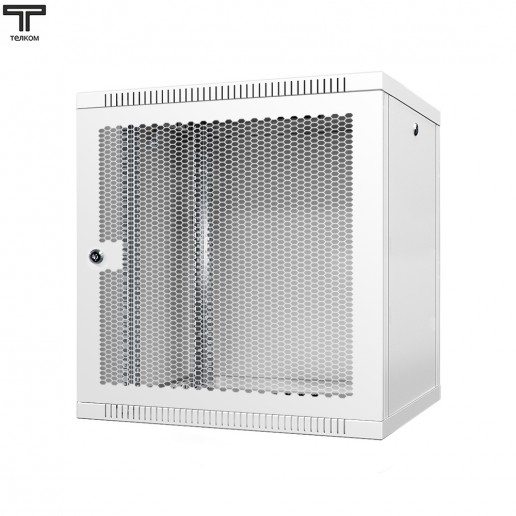 ТЕЛКОМ TL-12.6.4-П.7035Ш Шкаф настенный 12U 600x450x623мм (ШхГхВ) телекоммуникационный 19", дверь перфорированная, цвет серый (RAL7035Ш) (4 места)