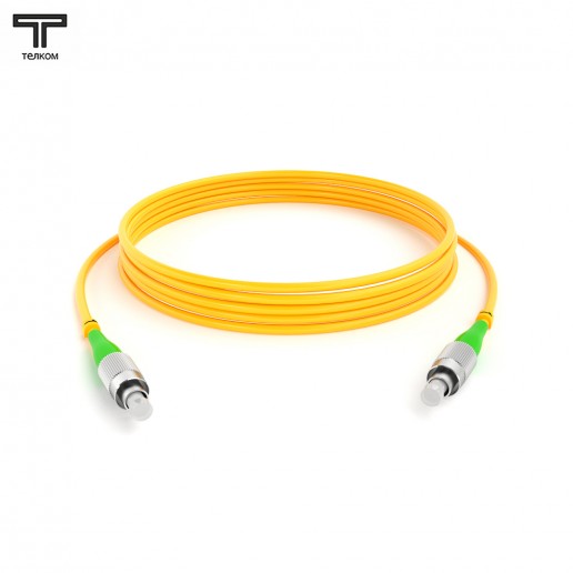 ТЕЛКОМ ШОС-3.0-FC/A-FC/A-SM-60м-LSZH-YL Шнур оптический simplex FC/APC-FC/APC 9/125 OS2 одномодовый SM (3.0мм) LSZH, длина 60м