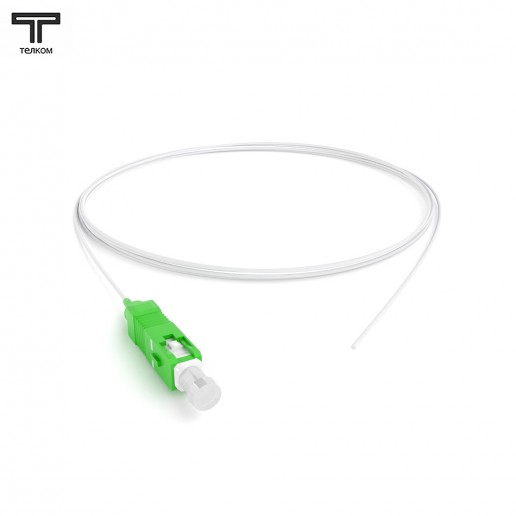 ТЕЛКОМ ШОС-G.657-0.9-PT-SC/A-SM-1.5м-LSZH-WH-YL Пигтейл оптический pt SC/APC 9/125 (G.657) одномодовый SM (0.9мм) LSZH, цвет белый, 1,5м