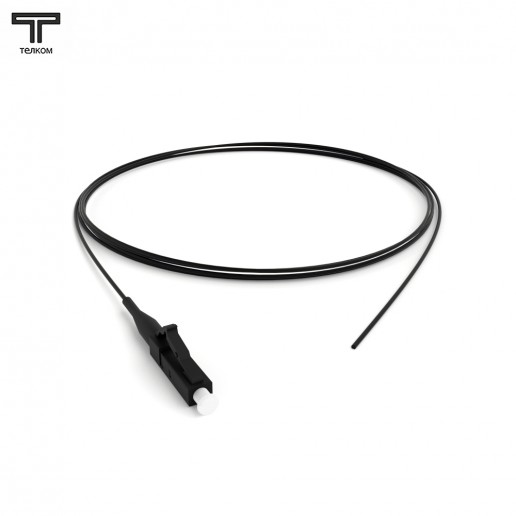 ТЕЛКОМ ШОС-0.9-PT-LC/U-MM504-1.5м-LSZH-BK Пигтейл оптический pt LC/UPC 50/125 OM4 многомодовый MM (0.9мм) LSZH, цвет чёрный, 1,5м