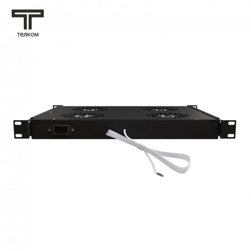 ТЕЛКОМ ВМ-400-4DT-9005 Модуль вентиляторный 19" с цифровым терморегулятором, 4 вентилятора, цвет чёрный (RAL9005)