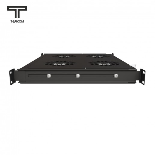 ТЕЛКОМ ВМ-400-4DT-9005 Модуль вентиляторный 19" с цифровым терморегулятором, 4 вентилятора, цвет чёрный (RAL9005)
