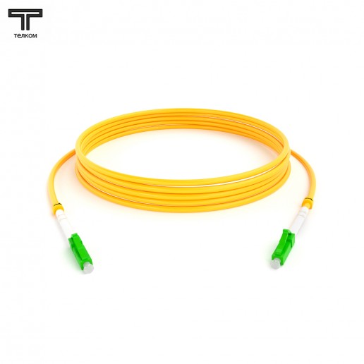 ТЕЛКОМ ШОС-3.0-LC/A-LC/A-SM-50м-LSZH-YL Шнур оптический simplex LC/APC-LC/APC 9/125 OS2 одномодовый SM (3.0мм) LSZH, длина 50м
