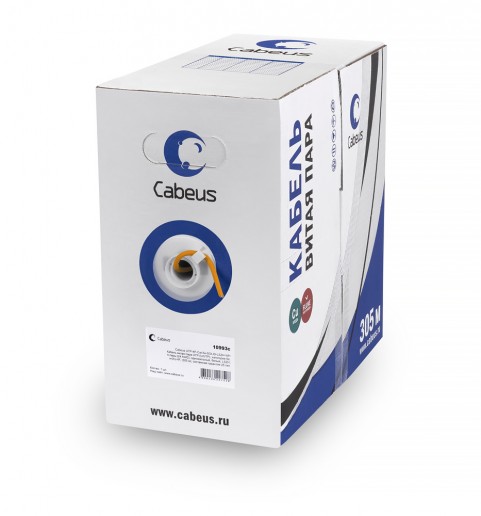 Cabeus UTP-4P-Cat.5e-SOLID-LSZH-OR-LIGHT Кабель витая пара UTP (U/UTP), категория 5e, 4 пары 0,48мм (24 AWG), одножильный, LSZH, нг(А)-HF, оранжевый, (305 м)