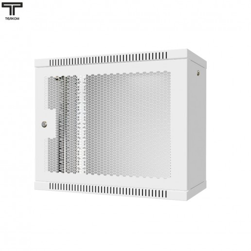 ТЕЛКОМ TL-9.6.3-П.7035Ш Шкаф настенный 9U 600x350x490мм (ШхГхВ) телекоммуникационный 19", дверь перфорированная, цвет серый (RAL7035Ш) (4 места)