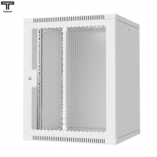 ТЕЛКОМ TL-15.6.6-П.7035Ш Шкаф настенный 15U 600x600x757мм (ШхГхВ) телекоммуникационный 19", дверь перфорированная, цвет серый (RAL7035Ш) (4 места)
