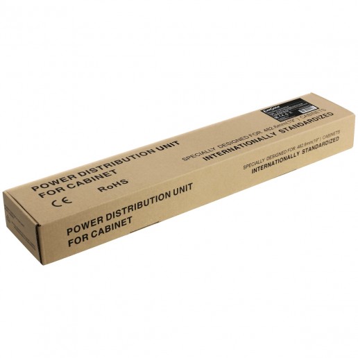 ExeGate PDU-19H808 Al-8C13-C14-SW Блок евророзеток 220В 19" 1U 8 розеток IEC 320 C13, 10А, 2К+З, с выключателем подсветкой, гнездо под шнур IEC 320 (разъем C14)