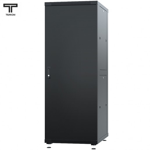 ТЕЛКОМ ТС-42.6.6-МZS.9005М Шкаф напольный 42U 600x600х1987мм (ШхГхВ) телекоммуникационный 19", передняя дверь металлическая - задняя металлическая панель, цвет черный (RAL9005М) (5 мест)