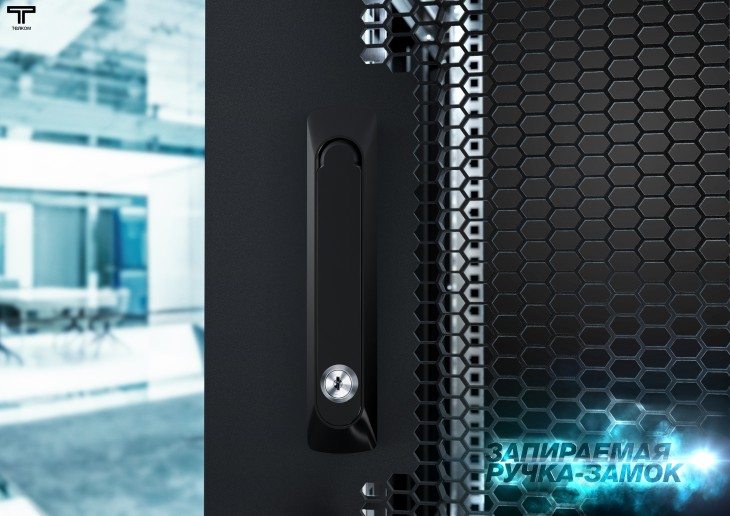 ТЕЛКОМ ТС-22.6.6-ПZS.9005М Шкаф напольный 22U 600x600х1098мм (ШхГхВ) телекоммуникационный 19", передняя дверь перфорированная - задняя металлическая панель, цвет черный (RAL9005М) (5 мест)
