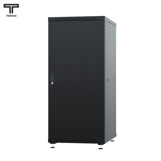 ТЕЛКОМ ТС-22.6.8-МZS.9005М Шкаф напольный 22U 600x800х1098мм (ШхГхВ) телекоммуникационный 19", передняя дверь металлическая - задняя металлическая панель, цвет черный (RAL9005М) (5 мест)