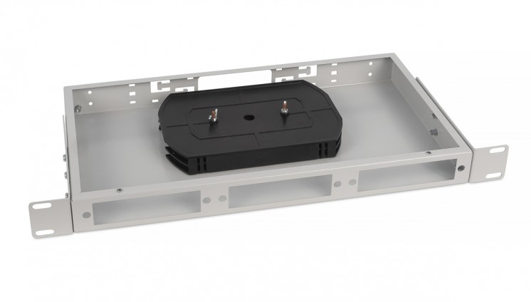 Cabeus FO-CS-19-3FP-GY Кросс бокс оптический 19" 1U на 3 адаптерные панели, цвет серый