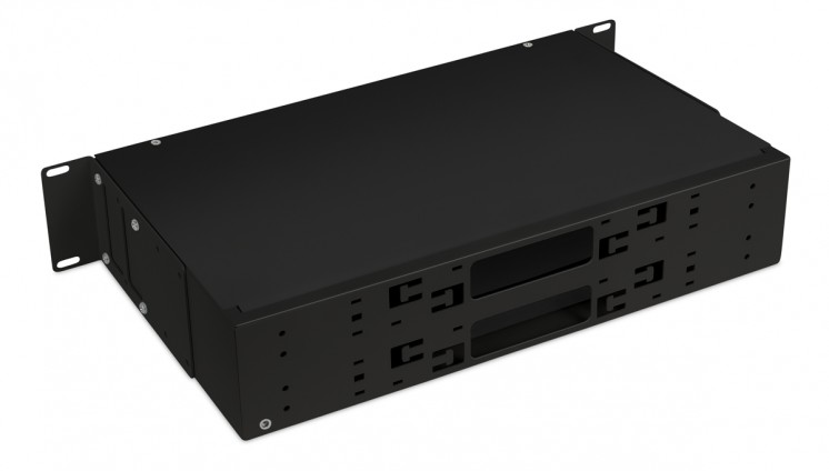 Cabeus FO-CS-19-6FP-BK Кросс бокс оптический 19" 2U на 6 адаптерных панелей, цвет черный