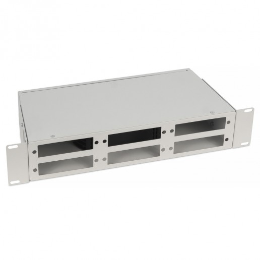 Cabeus FO-CS-19-6FP-GY Кросс бокс оптический 19" 2U на 6 адаптерных панелей, цвет серый