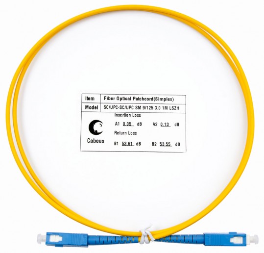 Cabeus FOP(s)-9-SC-SC-0,5m Шнур оптический simplex SC-SC 9/125 sm 0,5м LSZH