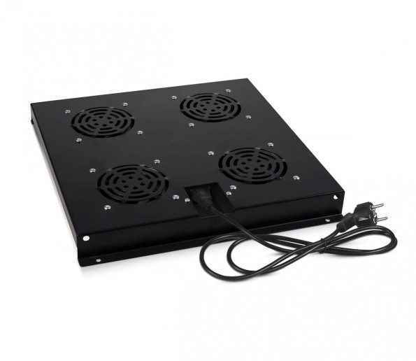 Cabeus TRAY-SC-120-BK Модуль вентиляторный с 4-я вентиляторами для установки в серверные шкафы серии ND-SC, цвет черный (RAL 9004)
