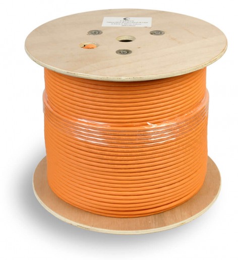 Cabeus UTP-4P-Cat.6-SOLID-LSZH-500 Кабель витая пара UTP (U/UTP), категория 6, 4 пары (23 AWG), одножильный, LSZH, нг(А)-HF, оранжевый (500 м)