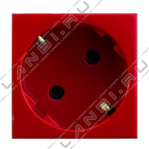 Efapel 45131 SVM Розетка 220В 2к+з, (45х45мм), красная