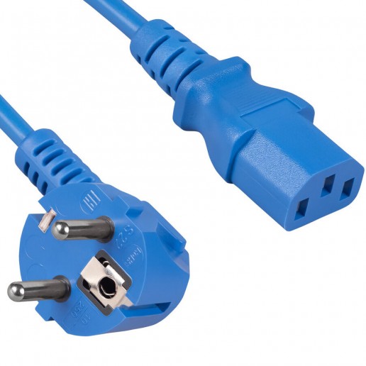 Cabeus PC-186-VDE-1.8M-BL Кабель питания компьютера (Schuko+C13) (3x0.75), синий, 1.8м