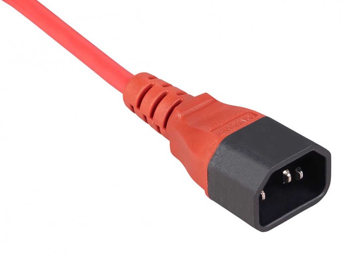 Cabeus PC-189-VDE-1.8M-RD Кабель питания монитор-компьютер C13 - C14 (3x0.75), красный, 1.8 м