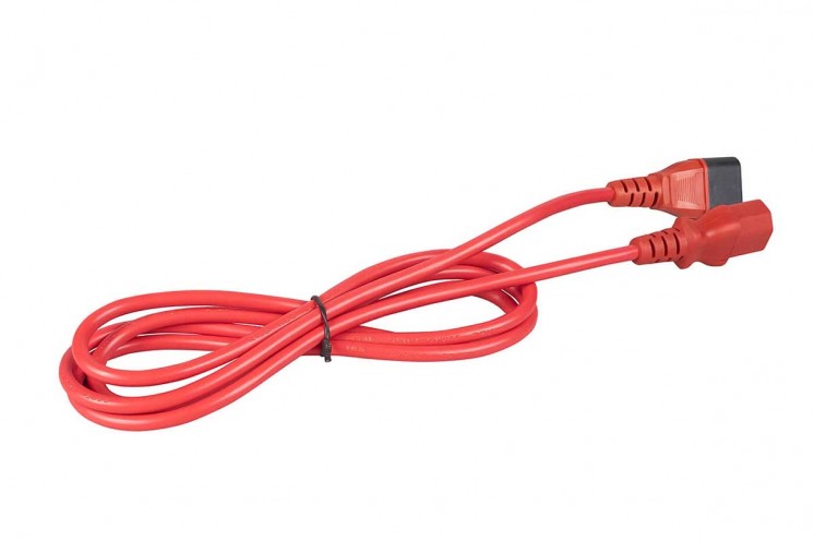 Cabeus PC-189-VDE-1.8M-RD Кабель питания монитор-компьютер C13 - C14 (3x0.75), красный, 1.8 м