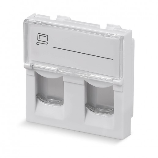 Cabeus FP-L-45-2M Вставка 45x45 (Mosaic) для 2 модулей формата Keystone Jack (арт.078610)