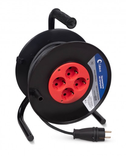 Cabeus EC-C-3.5-FR-G-20 Удлинитель силовой КГ 3500 Вт 20м на катушке (c/з)