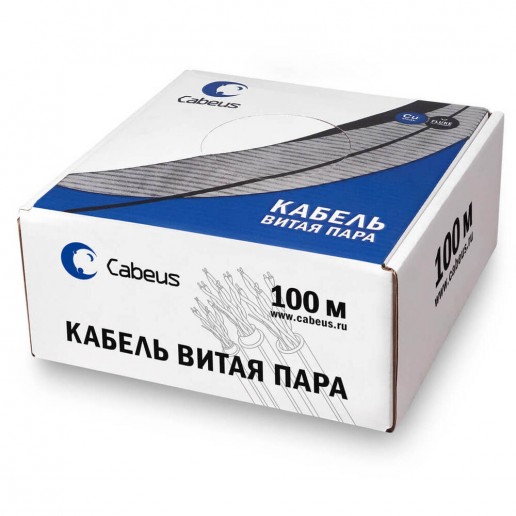 Cabeus FTP-4P-Cat.5e-SOLID-LSLTx-GN-100 Кабель витая пара экранированная FTP (F/UTP), категория 5e, 4 пары (24 AWG), одножильный, зеленый, экран - фольга, нг(А)-LSLTx, (100 м)
