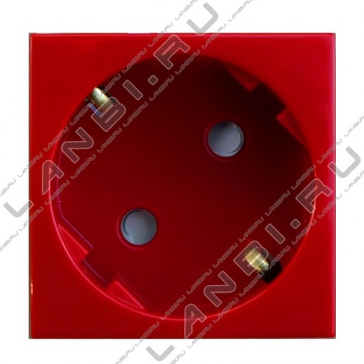 Efapel 45132 SVM Розетка 220В 2к+З с защитными шторками (45х45мм), красная