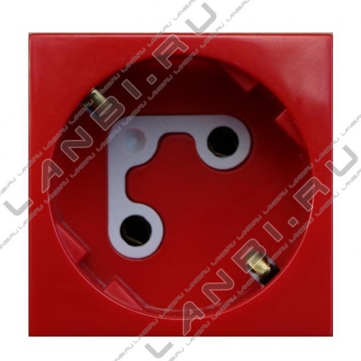 Efapel 45136 SVM Розетка 220В 2к+з, (45х45мм), с механической блокировкой, с ключом, красная