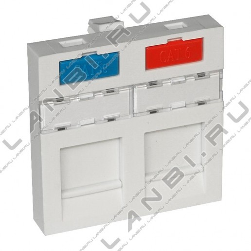 Вставка лицевая 45x45 (Mosaic) для 2х модулей формата Keystone Jack типа RJ-45, RJ-12