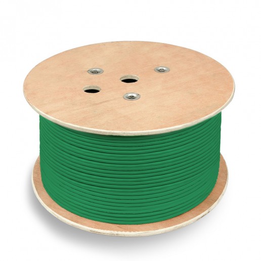 Cabeus FTP-4P-Cat.6-SOLID-LSLTx-GN Кабель витая пара экранированная FTP (F/UTP), категория 6, 4 пары (23 AWG), одножильный, LSLTx, зеленый, (305 м)