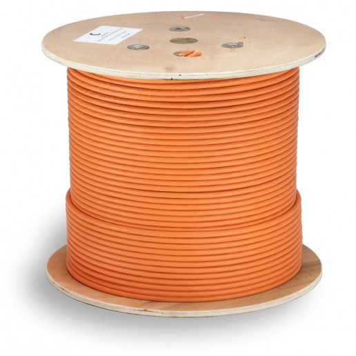 Cabeus UTP-4P-Cat.6a-SOLID-LSZH-OR-500 Кабель витая пара UTP (U/UTP), категория 6A, 4 пары (23 AWG), одножильный, LSZH нг(А)-HF, оранжевый (500 м)