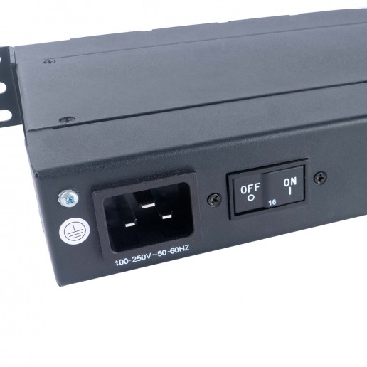 Cabeus SMART-PDU-C20-8S22-CM Блок распределения питания, 1U горизонтальный, входной разъем С20, выходной 8xSchuko розеток, 1 фаза, 16 A, мониторинг/управление, евро-шнур 3х1,5мм длина 2м