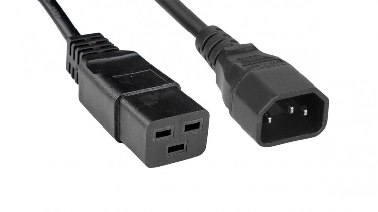 Cabeus PC-IEC19-IEC14-1.8M Кабель питания C19 - C14 (3x1.5), 16A, прямая вилка, 1.8м