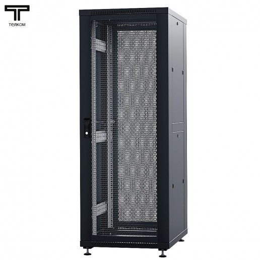 ТЕЛКОМ ТС-42.6.6-ПП.9005М Шкаф напольный 42U 600x600x1987мм (ШхГхВ) телекоммуникационный 19", передняя дверь перфорированная - задняя дверь перфорированная, цвет черный (RAL9005М) (5 мест)