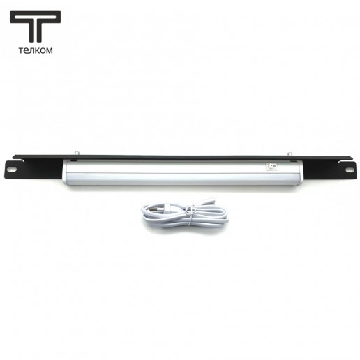 ТЕЛКОМ JK03 Блок освещения, осветительная панель 19-дюймов 1U (12 Вт, свет 4000K белый), цвет черный (RAL 9005)