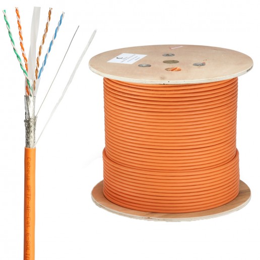 Cabeus SFTP-4P-Cat.6-SOLID-LSZH Кабель витая пара экранированная SFTP (SF/UTP), категория 6, 4 пары (23 AWG), одножильный, LSZH, нг(А)-HF, (305 м)