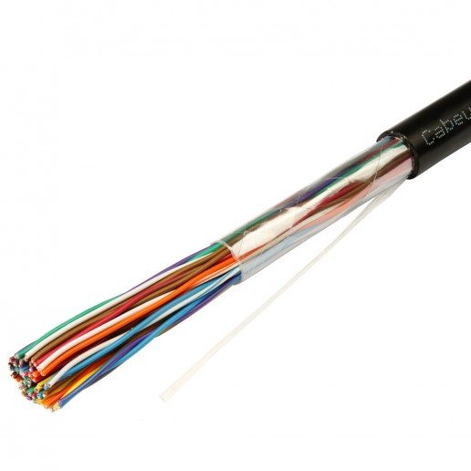 Cabeus UTP-25P-Cat.3-OUT Кабель витая пара UTP (U/UTP), категория 3, 25 пар (24 AWG), одножильный (solid), для внешней прокладки, UV PE