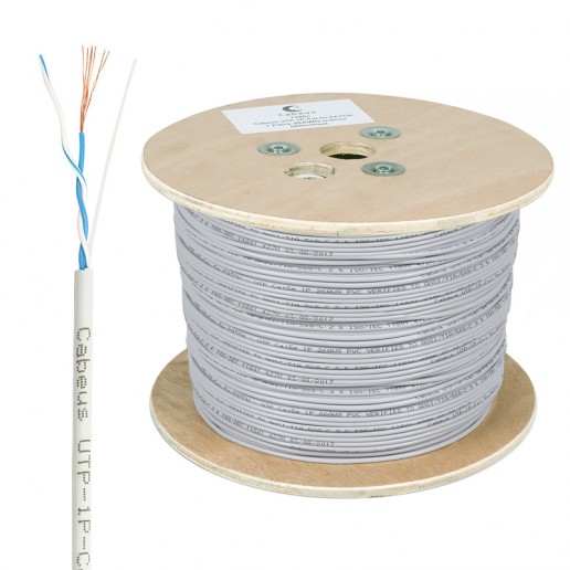 Cabeus UTP-1P-Cat.5e-PATCH Кабель витая пара (UTP), категория 5e, 1 пара (26 AWG), многожильный (patсh), PVC нг(А)-LS, серый (500 м)