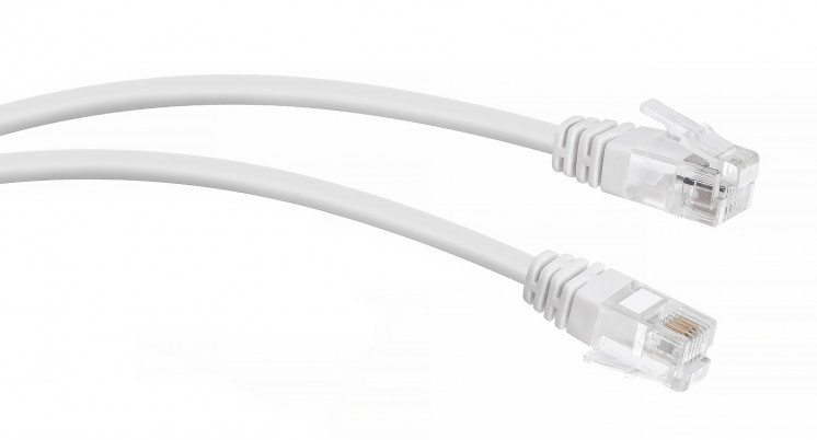 Cabeus PC-TEL-RJ12-0.5m Патч-корд телефонный 2х6р4с, белый, PVC, 0.5 м