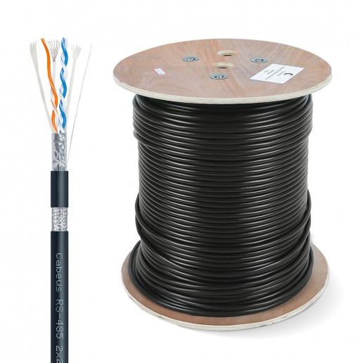 Cabeus RS-485 2x2x22AWG/7 Кабель для интерфейса RS-485/422, 2x2x22 AWG (SF/UTP), многожильный (patch), для внутренней и внешней прокладки (-40°С - +75°С), PVC (305м)