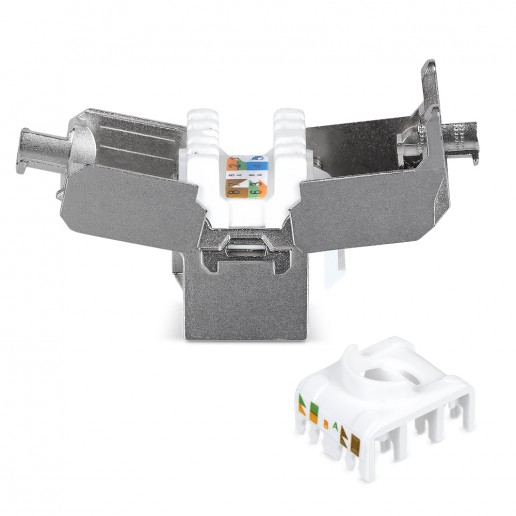 Cabeus KJ-RJ45-Cat.5e-SH-180-Toolless Вставка Keystone Jack RJ-45(8P8C), 180 градусов, категория 5e, экранированная, без инструмента Toolless