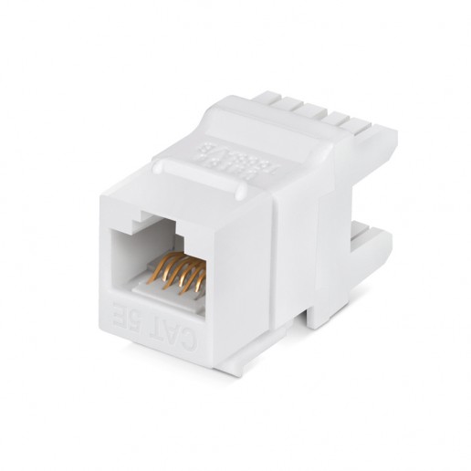 Cabeus KJ-RJ45-Cat.5e-180 Degree Вставка Keystone Jack RJ-45(8P8C), 180 градусов, категория 5e, Dual IDC (110&Krone type), белая