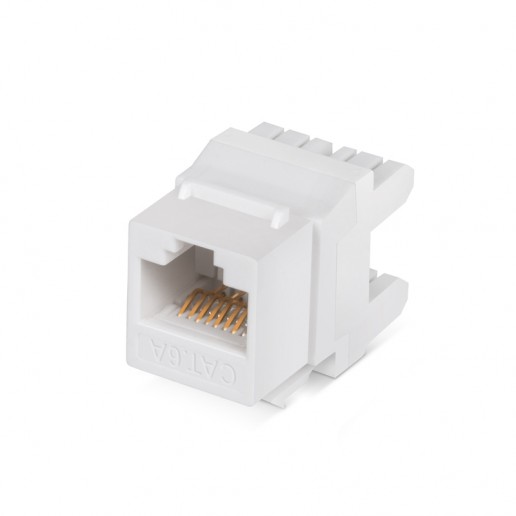 Cabeus KJ-RJ45-Cat.6A-180 Degree Вставка Keystone Jack RJ-45(8P8C), 180 градусов, категория 6A, Dual IDC (110&Krone type), белая