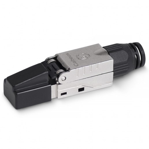 Cabeus 8P8C-SH-C6+ -TWP Коннектор с фиксатором кабеля и колпачком RJ-45(8P8C) под витую пару, категория до 6a, экранированный, для одножильного кабеля, для толстых жил 1.35-1.5 мм(с оболочкой), со вставкой