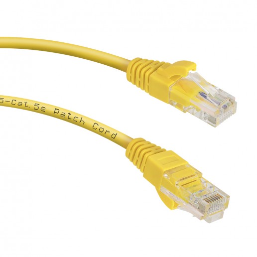 Cabeus PC-UTP-RJ45-Cat.5e-0.15m-YL Патч-корд U/UTP, категория 5е, 2xRJ45/8p8c, неэкранированный, желтый, PVC, 0.15м
