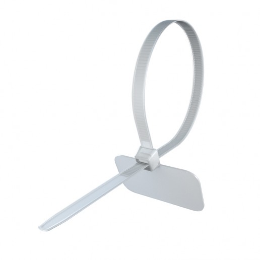 Cabeus GTM-200 Стяжка нейлоновая неоткрывающаяся, безгалогенная (halogen free), 200x2.5мм, с площадкой для маркера (100 шт)