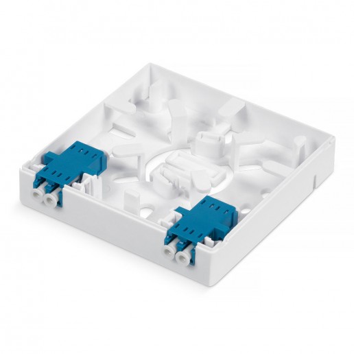 ТЕЛКОМ RS-01 Абонентская оптическая розетка на 2 порта SC/DLC (размер 85x85x24мм) (без пигтейлов и проходных адаптеров)