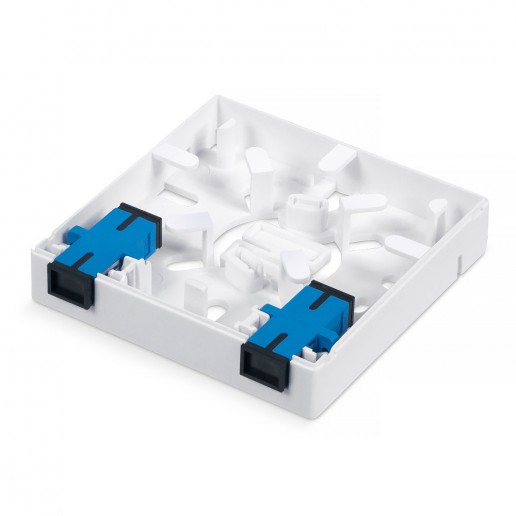 ТЕЛКОМ RS-01 Абонентская оптическая розетка на 2 порта SC/DLC (размер 85x85x24мм) (без пигтейлов и проходных адаптеров)